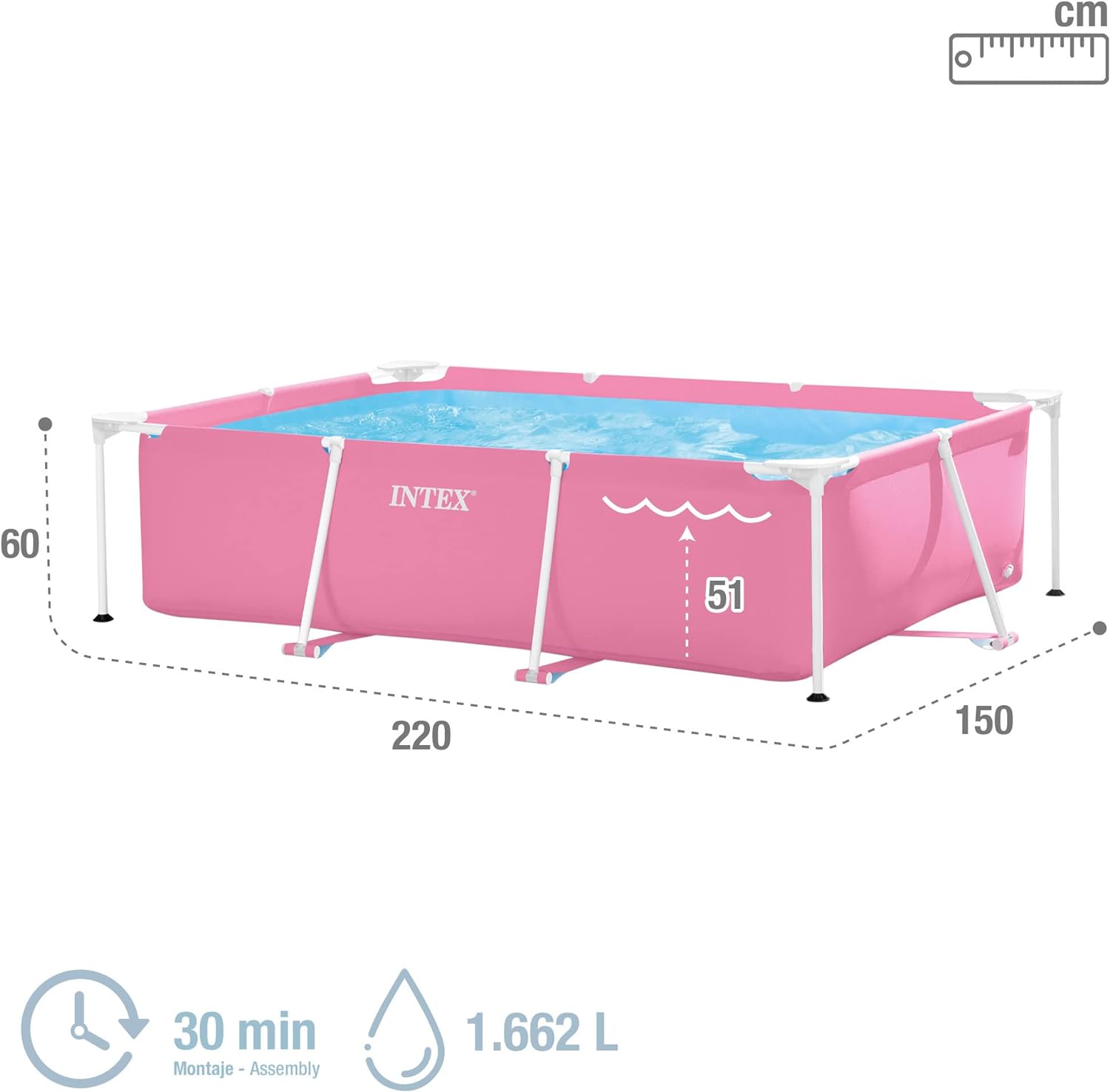Intex Rechteckiger Rahmen 220 cm x 150 cm x 60 cm - Rosa
