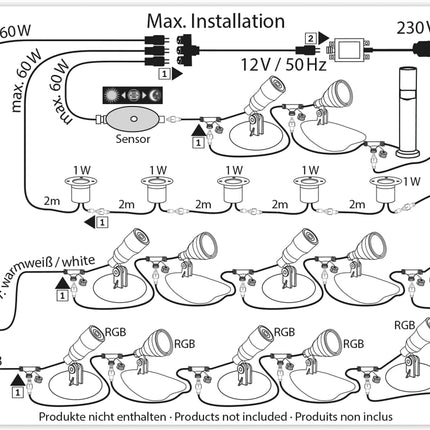 Gartenlampe 3W warmweiß - Metall