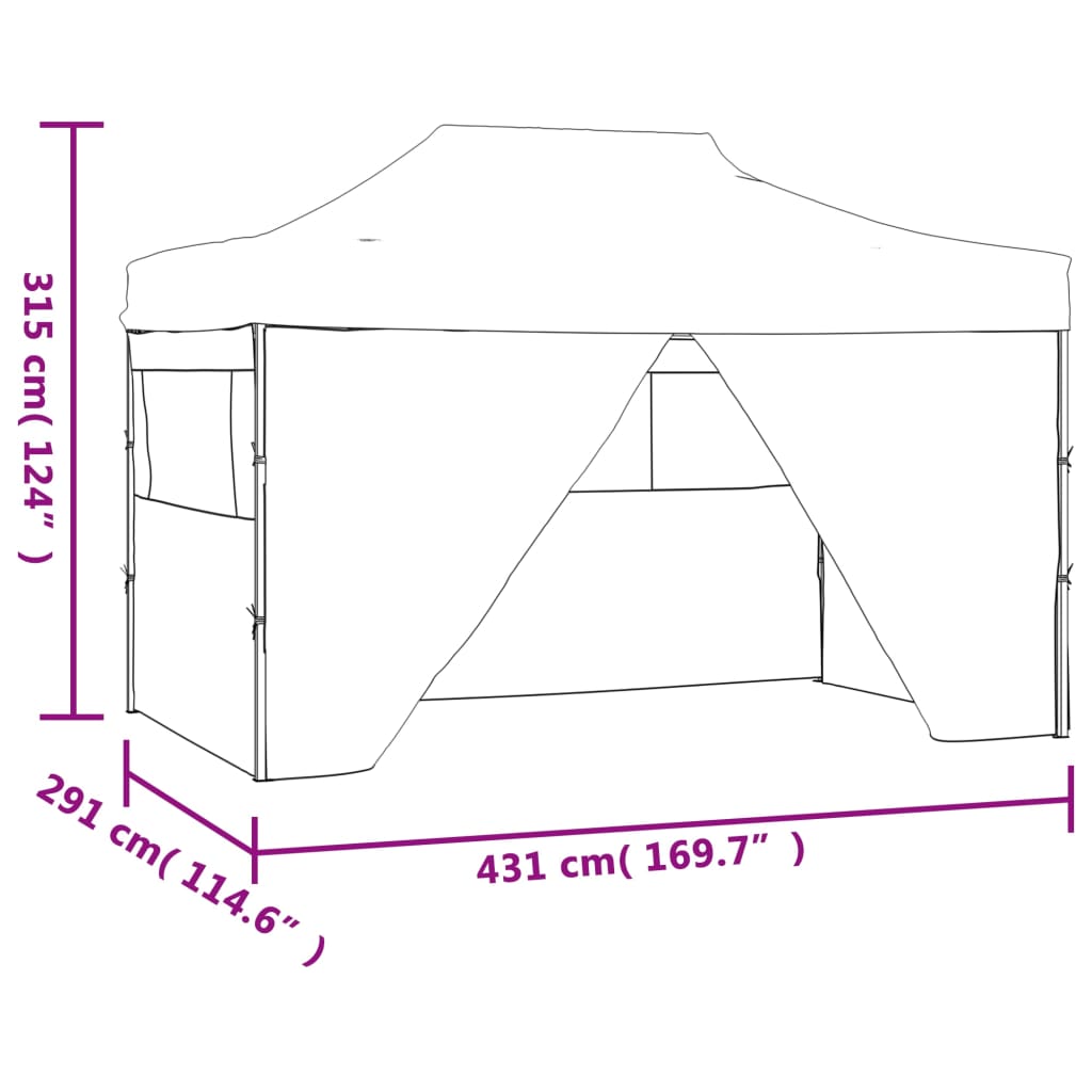 Vouwtent Pop-Up Met 4 Zijwanden 3X4,5 M