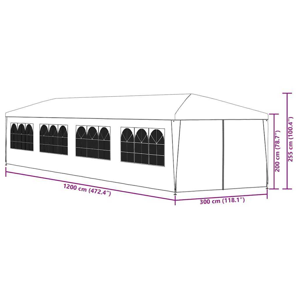 Partytent 3X12 M Wit