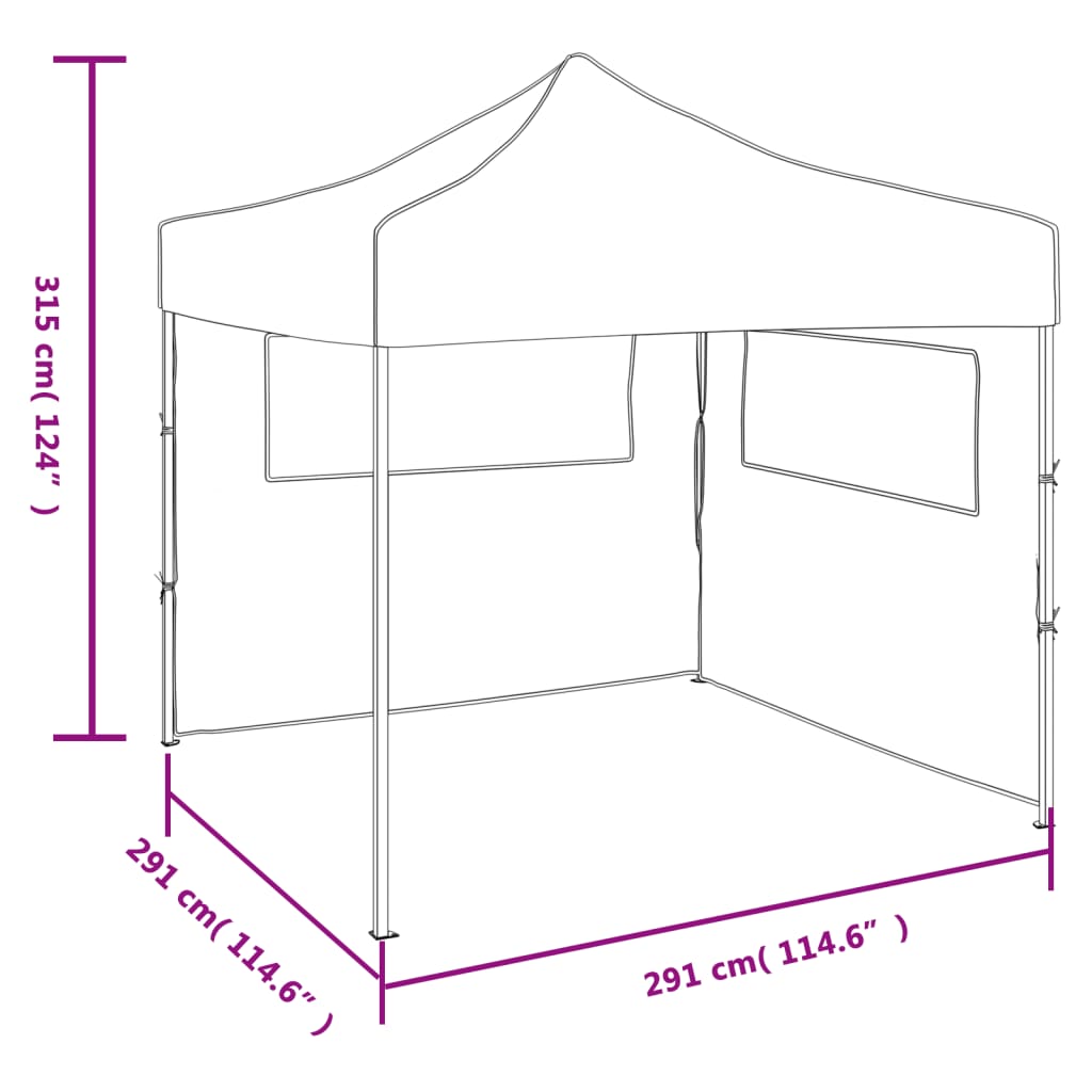 Vouwtent Met 2 Wanden 291X291X315 Cm