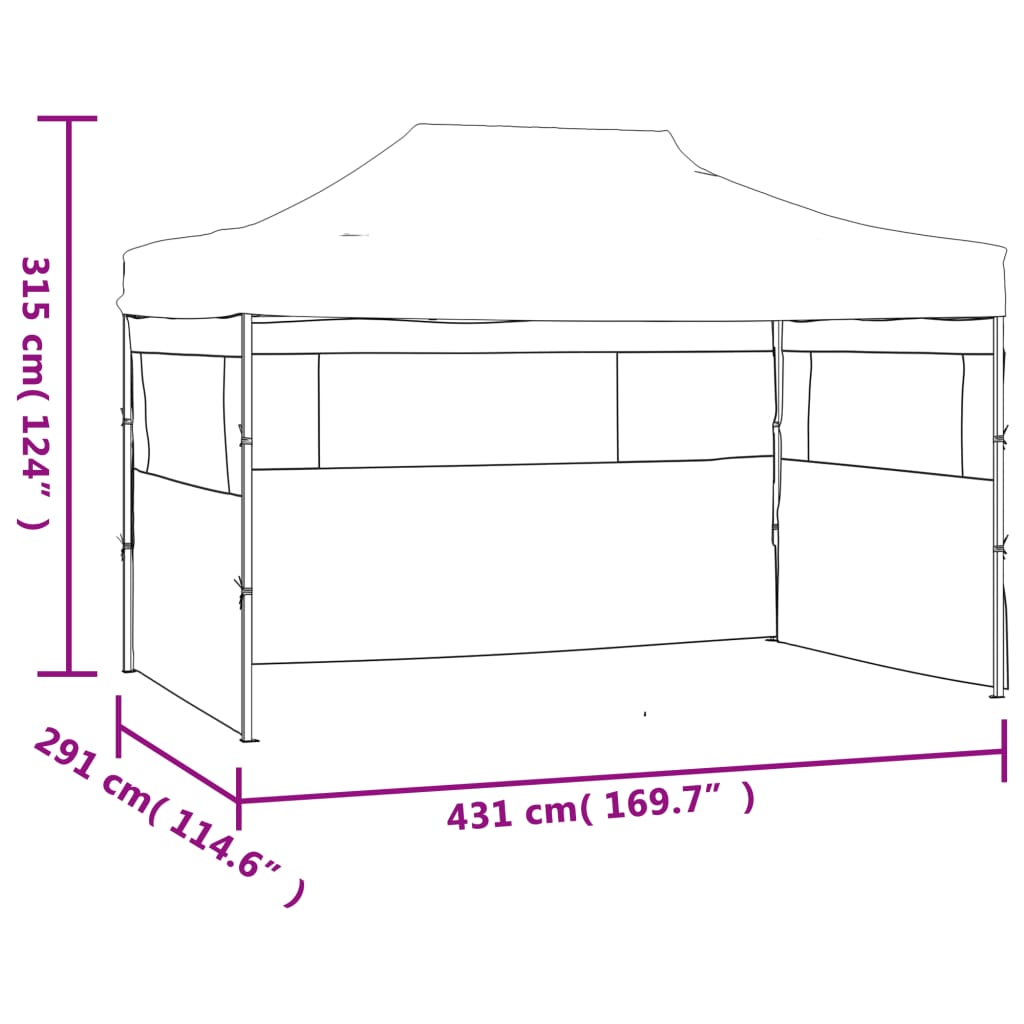 Vouwtent Met 3 Wanden 431X291X315 Cm