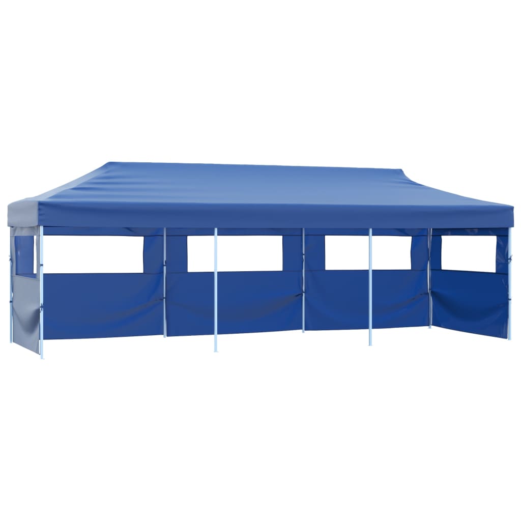 Vouwtent Pop-Up Met 5 Zijwanden 3X9 M Blauw