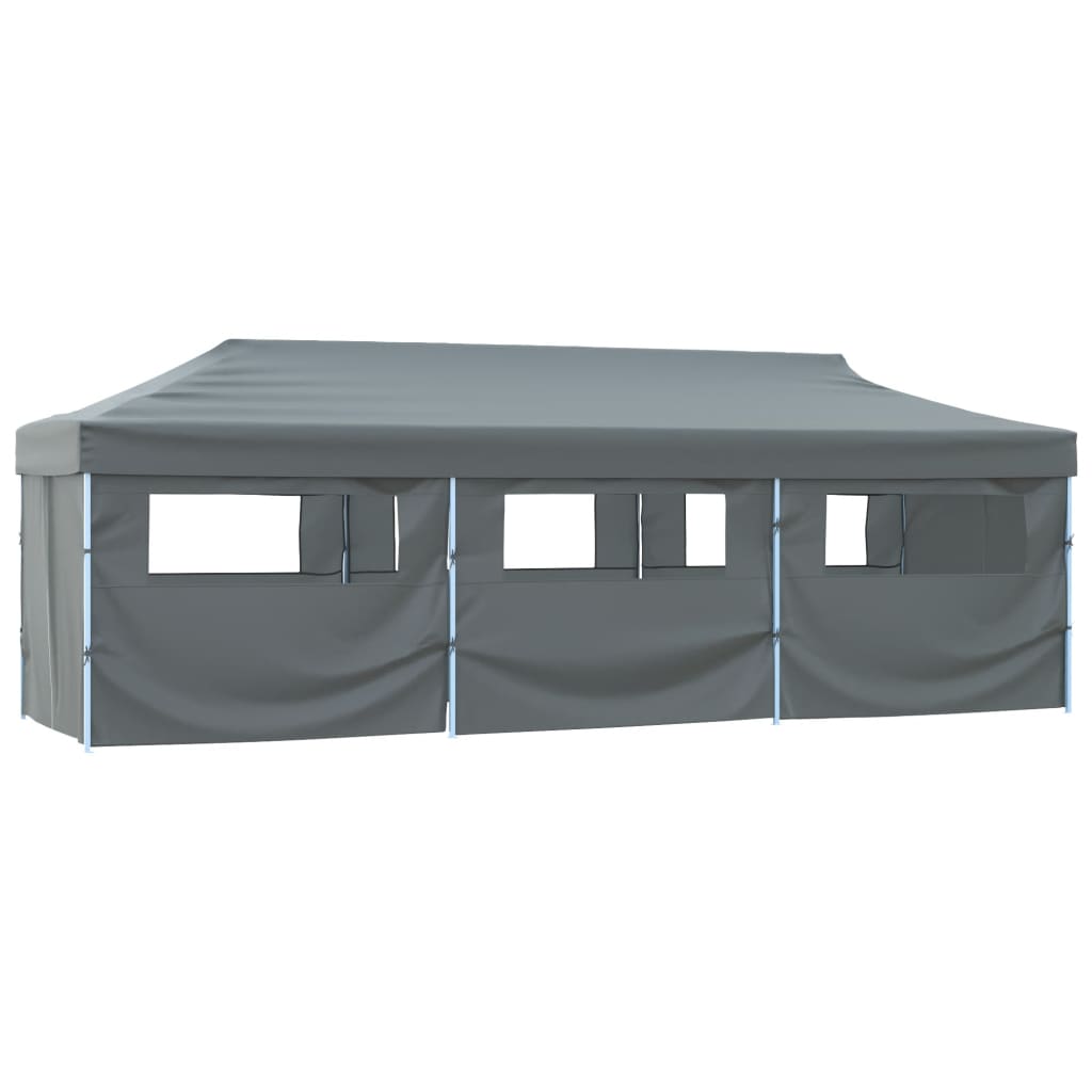Vouwtent Pop-Up Met 8 Zijwanden 870X291X315 Cm Antraciet