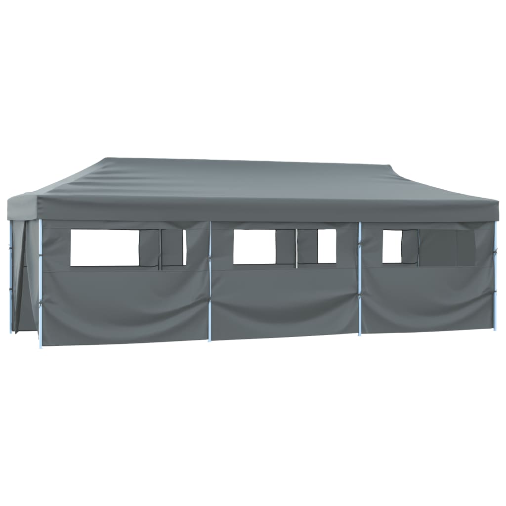 Vouwtent Pop-Up Met 8 Zijwanden 870X291X315 Cm Antraciet
