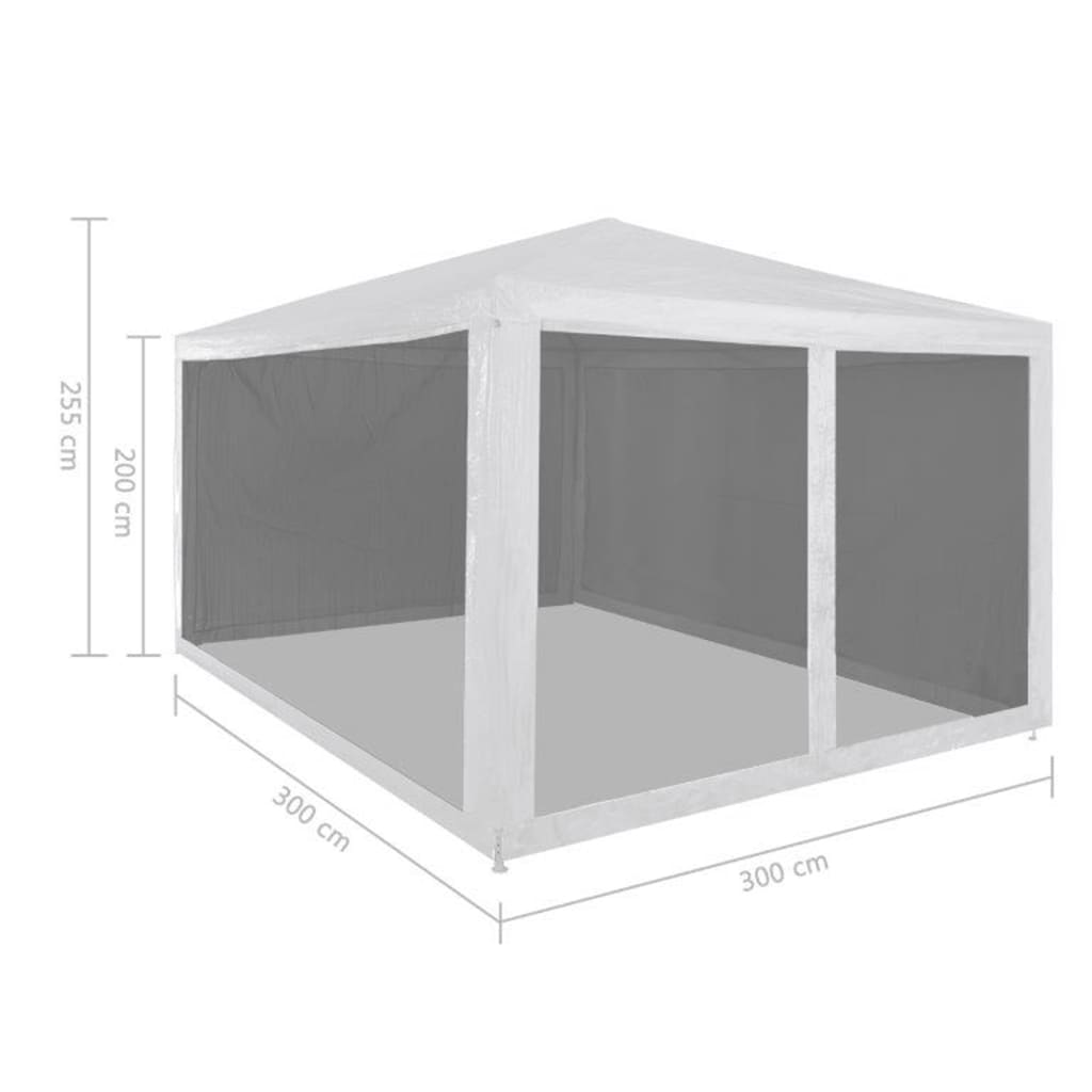 Partytent Met 4 Mesh Zijwanden
