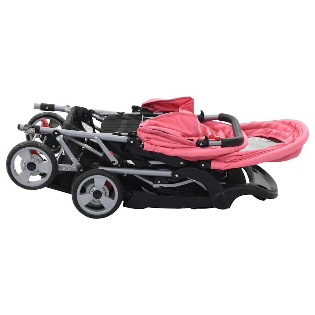 Kinderwagen Dubbel Staal En Zwart