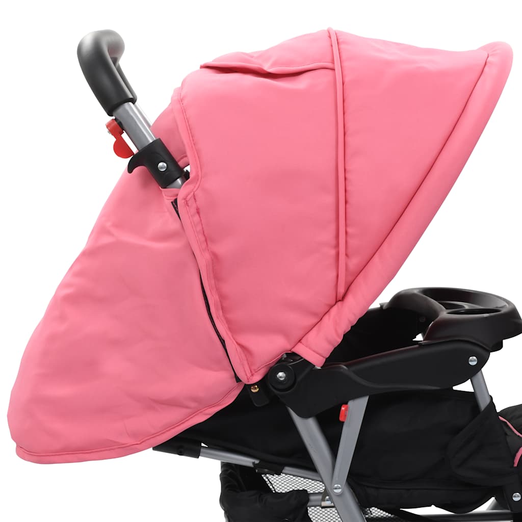 Kinderwagen Dubbel Staal En Zwart