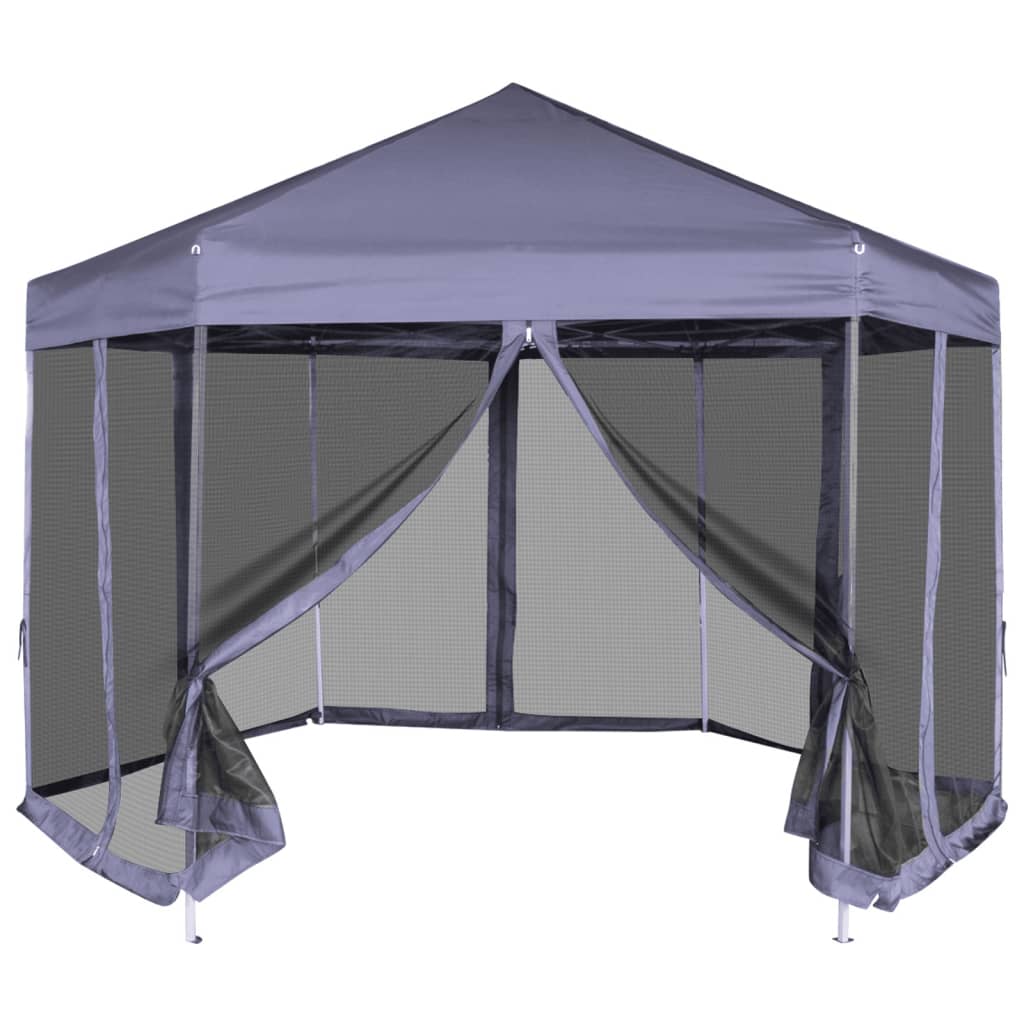 Partytent Pop-Up Zeshoekig Met 6 Zijwanden 3,6X3,1 M