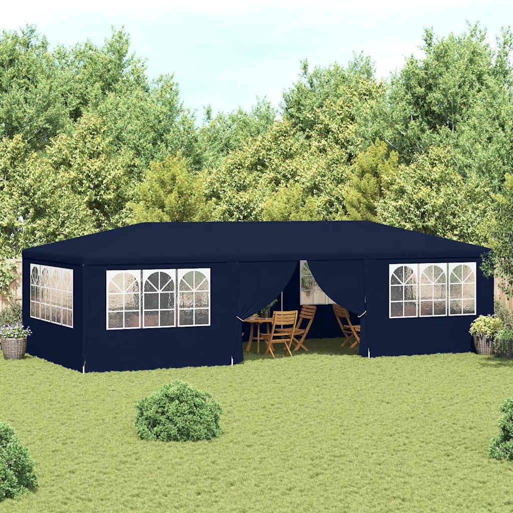 Partytent Met Zijwanden Professioneel 90 G/M² 4X9 M Blauw
