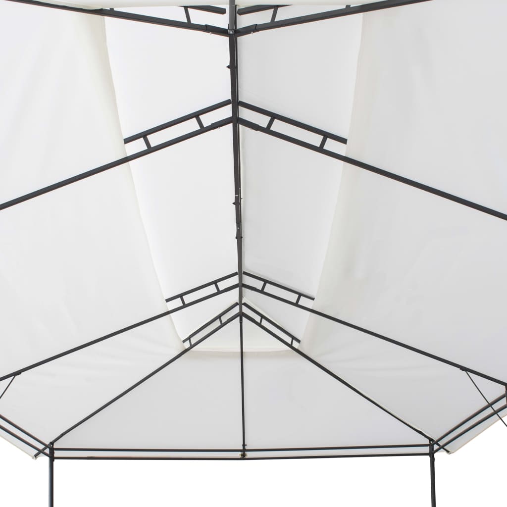 Prieel Met Gordijnen 180G/M² 600X298X270 Cm Wit