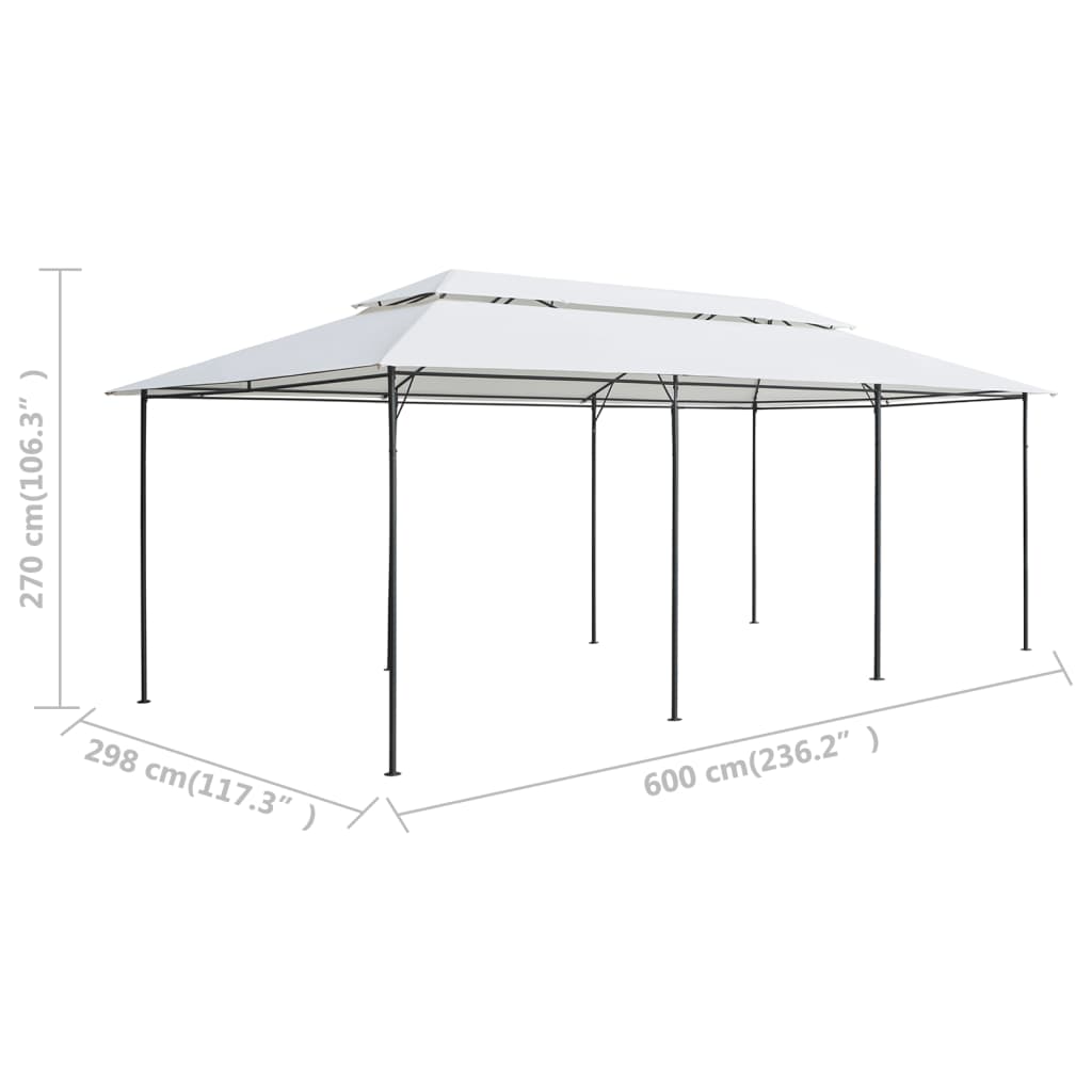 Prieel Met Gordijnen 180G/M² 600X298X270 Cm Wit