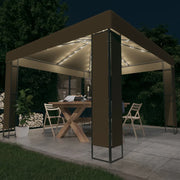 Prieel Met Dubbel Dak En Led-Lichtslinger 3X3X2,7 M