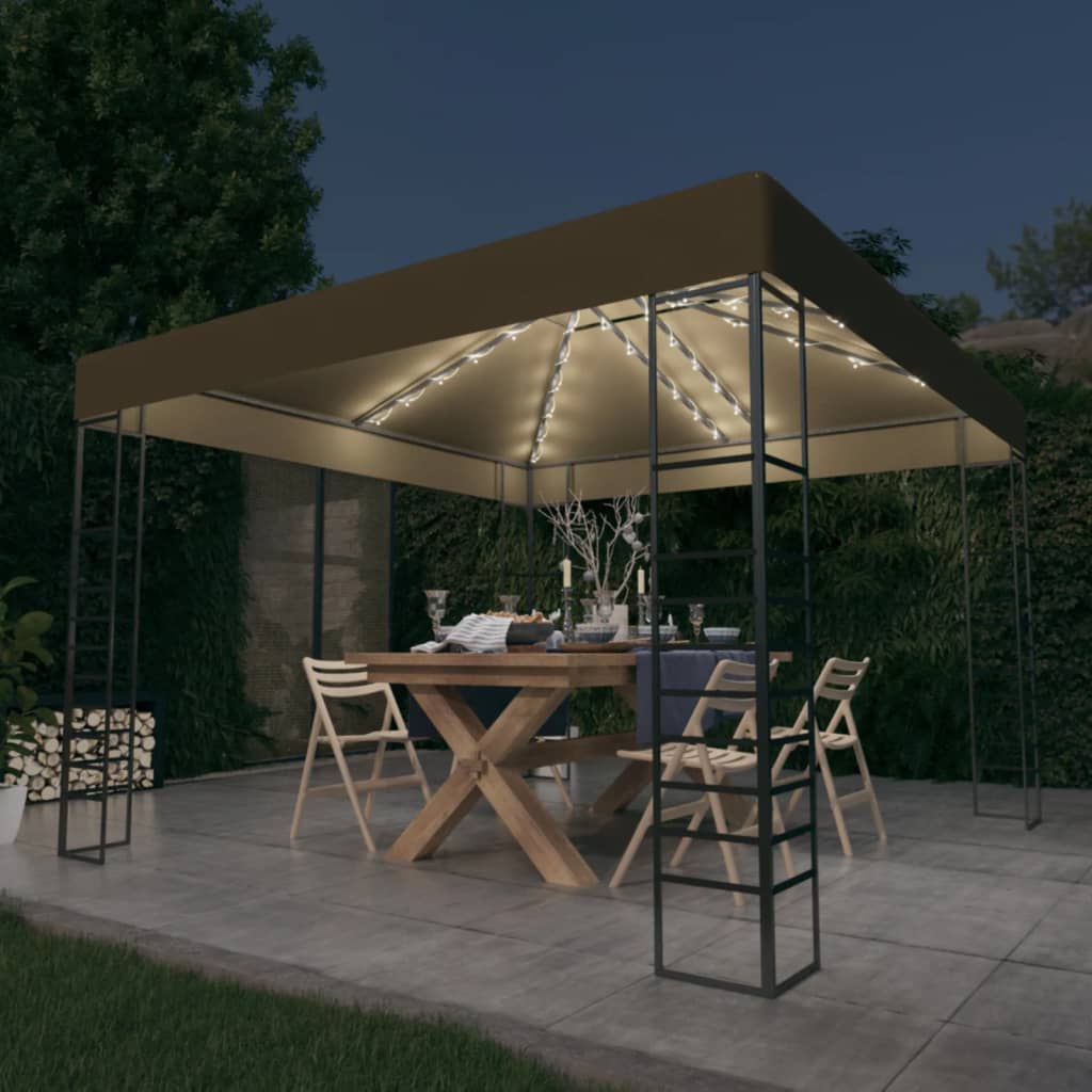Tuinpaviljoen Met Led-Lichtslinger 3X3 M