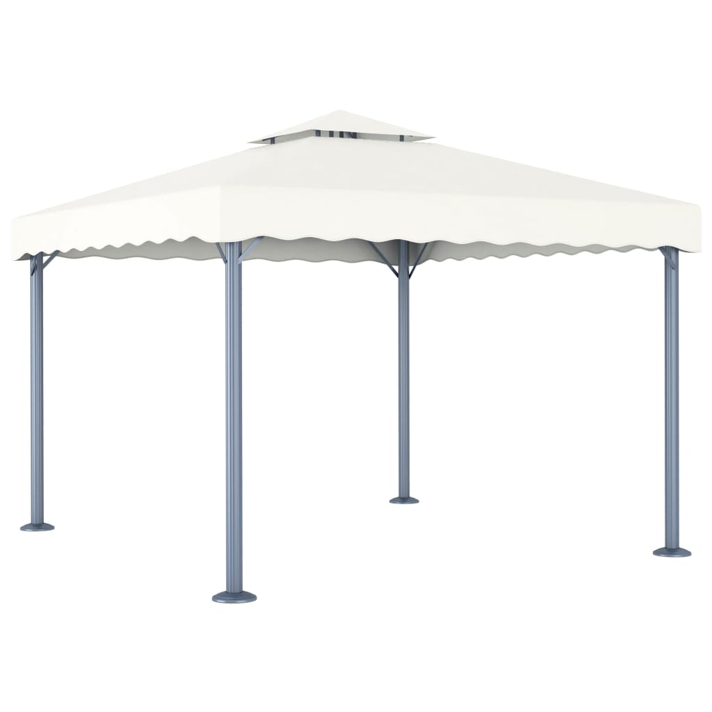 Prieel Met Led-Lichtslinger 300X300 Cm Aluminium Kleurig