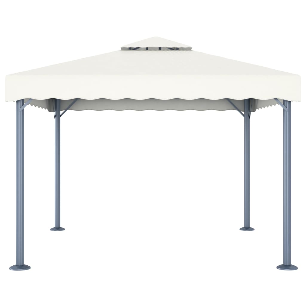 Prieel Met Led-Lichtslinger 300X300 Cm Aluminium Kleurig