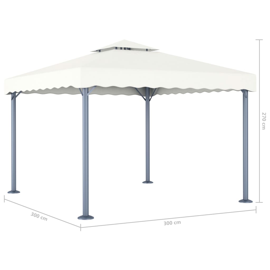 Prieel Met Led-Lichtslinger 300X300 Cm Aluminium Kleurig