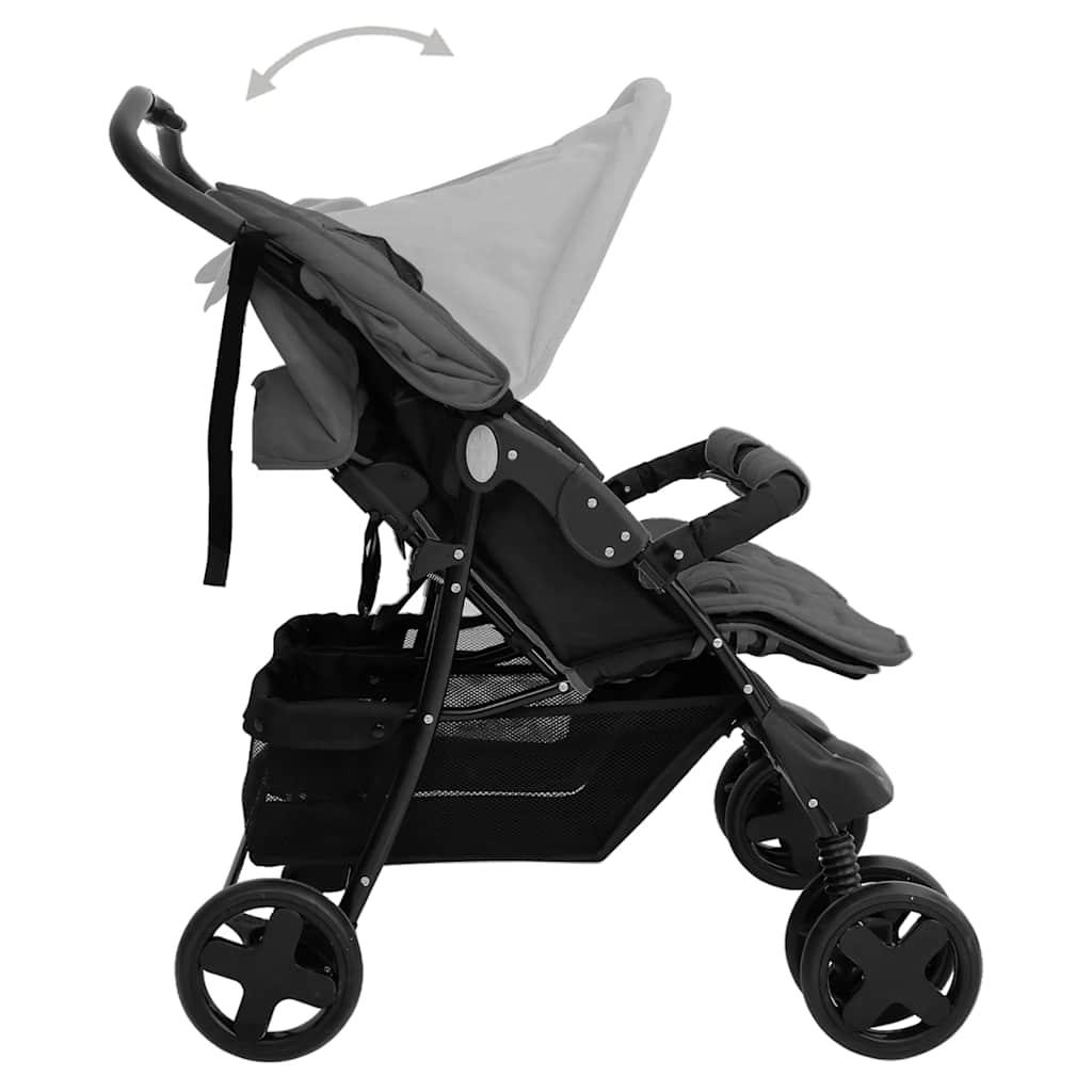 Tweelingkinderwagen Staal