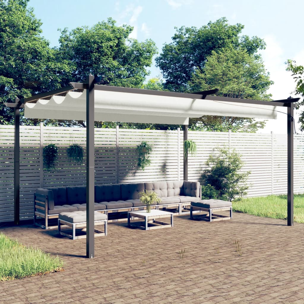 Tuinprieel Met Uittrekbaar Dak 4X3 M Kleurig