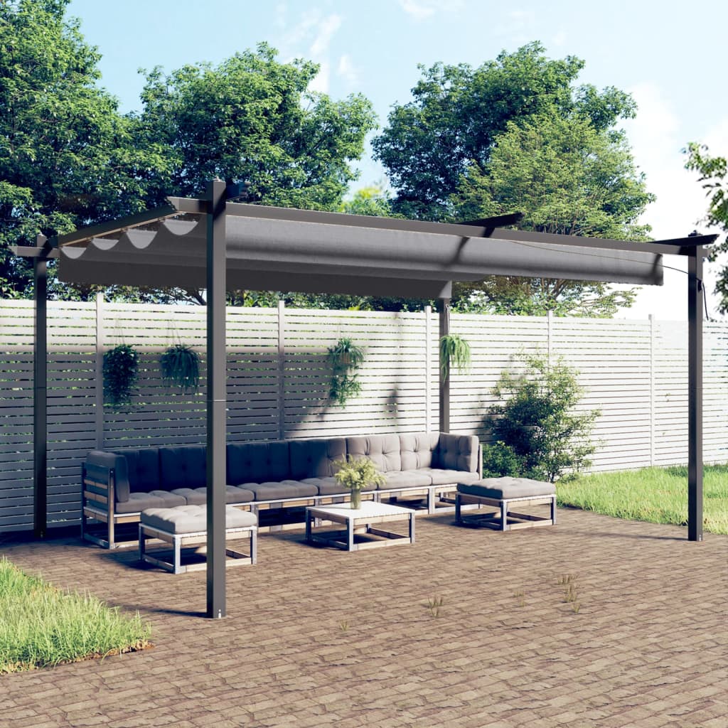 Tuinprieel Met Uittrekbaar Dak 4X3 M Kleurig