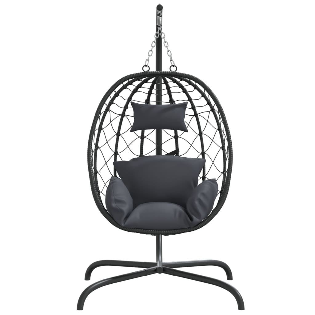 Hangende Ei-Stoel Met Kussen Poly Rattan & Staal