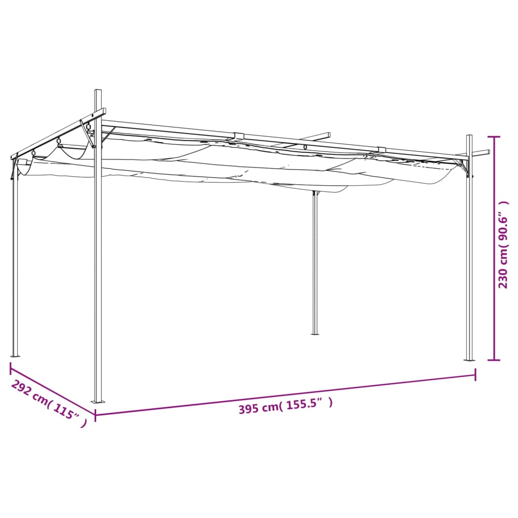 Pergola Met Uitschuifbaar Dak 395X292X230