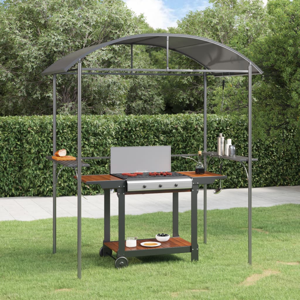 Barbecuepaviljoen Met Zijplanken 220X115X230 Cm Staal Antraciet