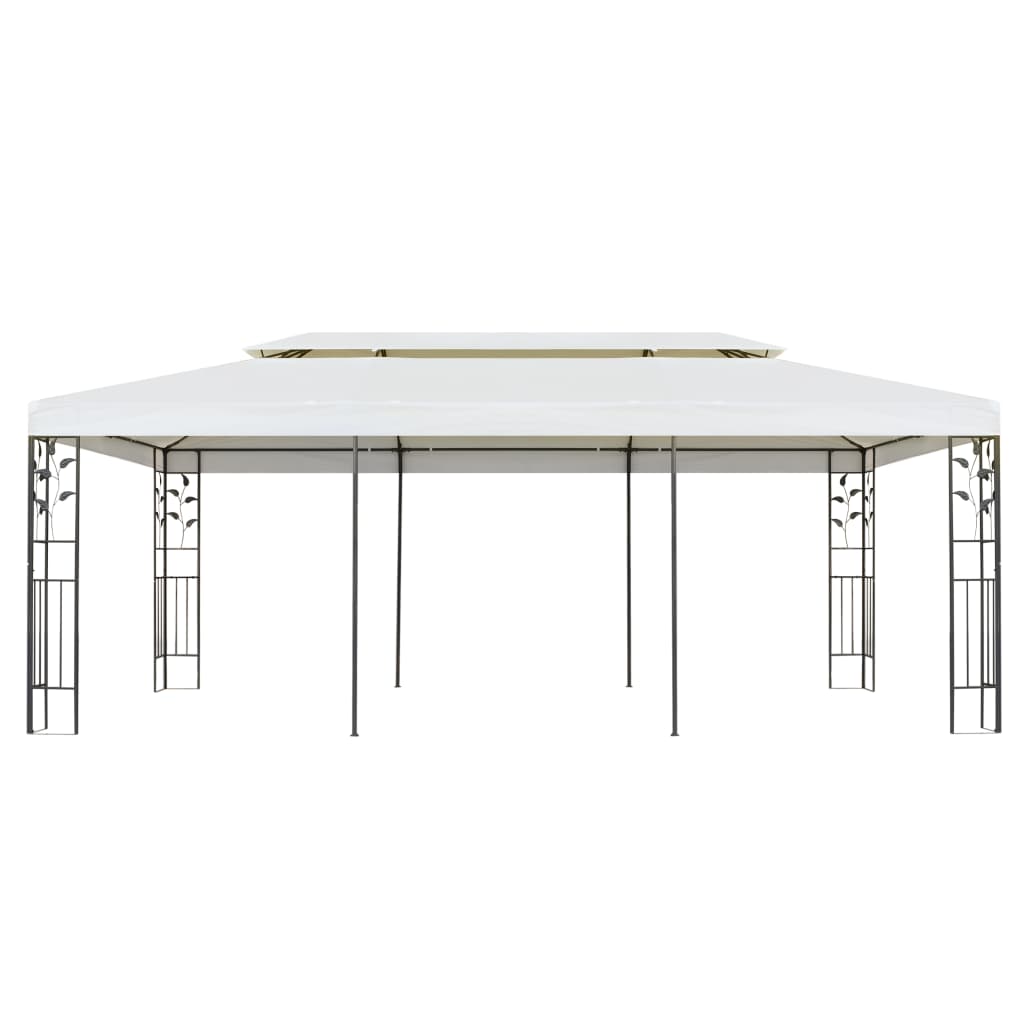 Prieel Met Dubbel Dak 6X3 M Wit
