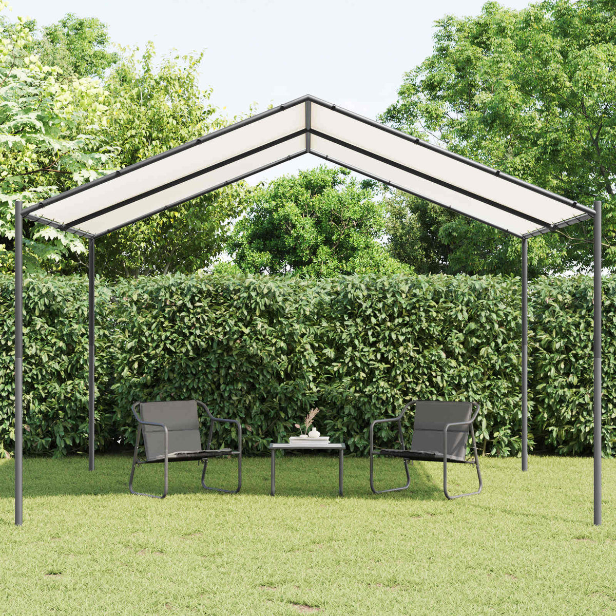 Prieel 4 X 4 X 2,6 M Wit Staal En Polyester 180 Gsm