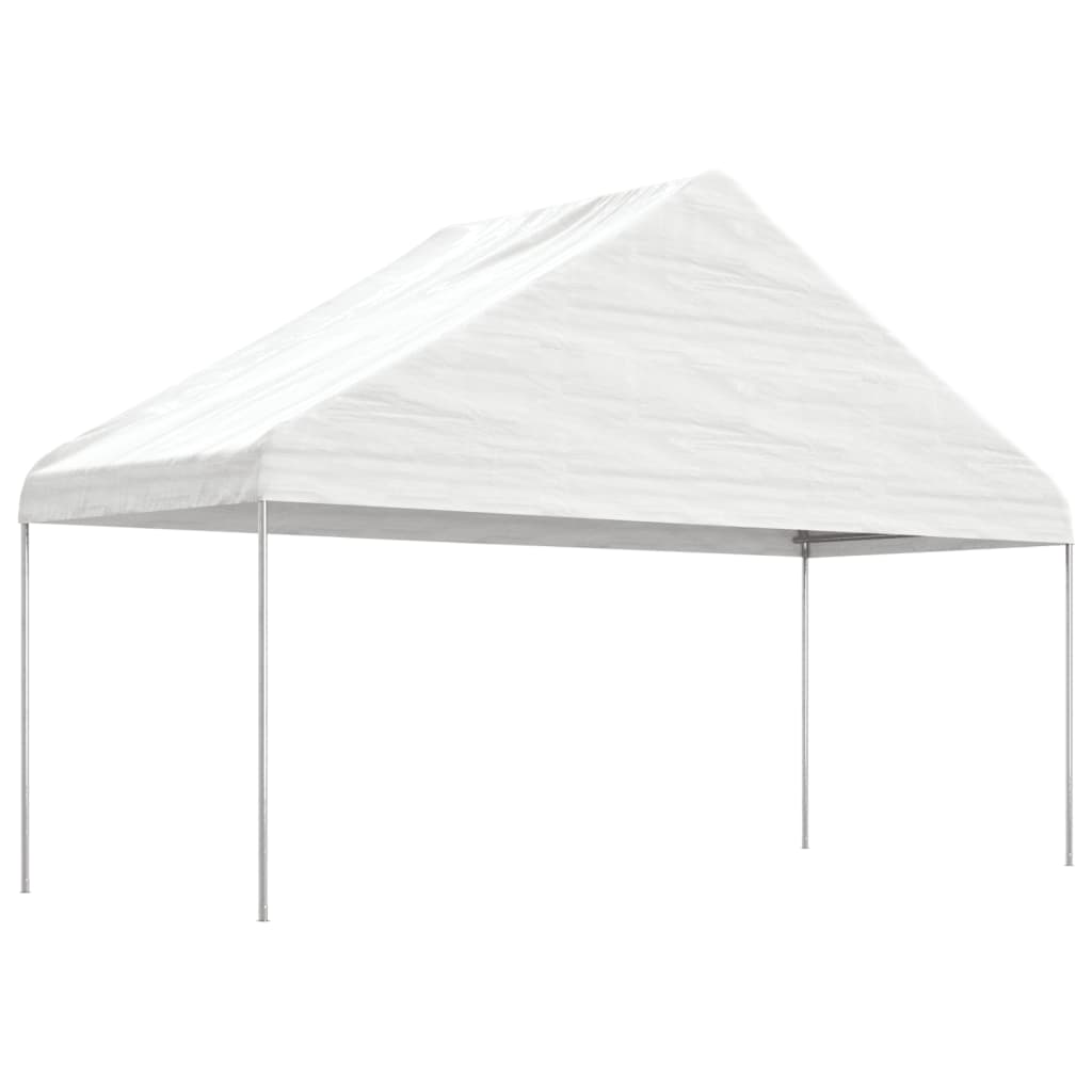 Prieel Met Dak 15,61X5,88X3,75 M Polyetheen Wit