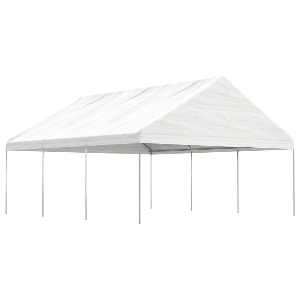 Prieel Met Dak 15,61X5,88X3,75 M Polyetheen Wit
