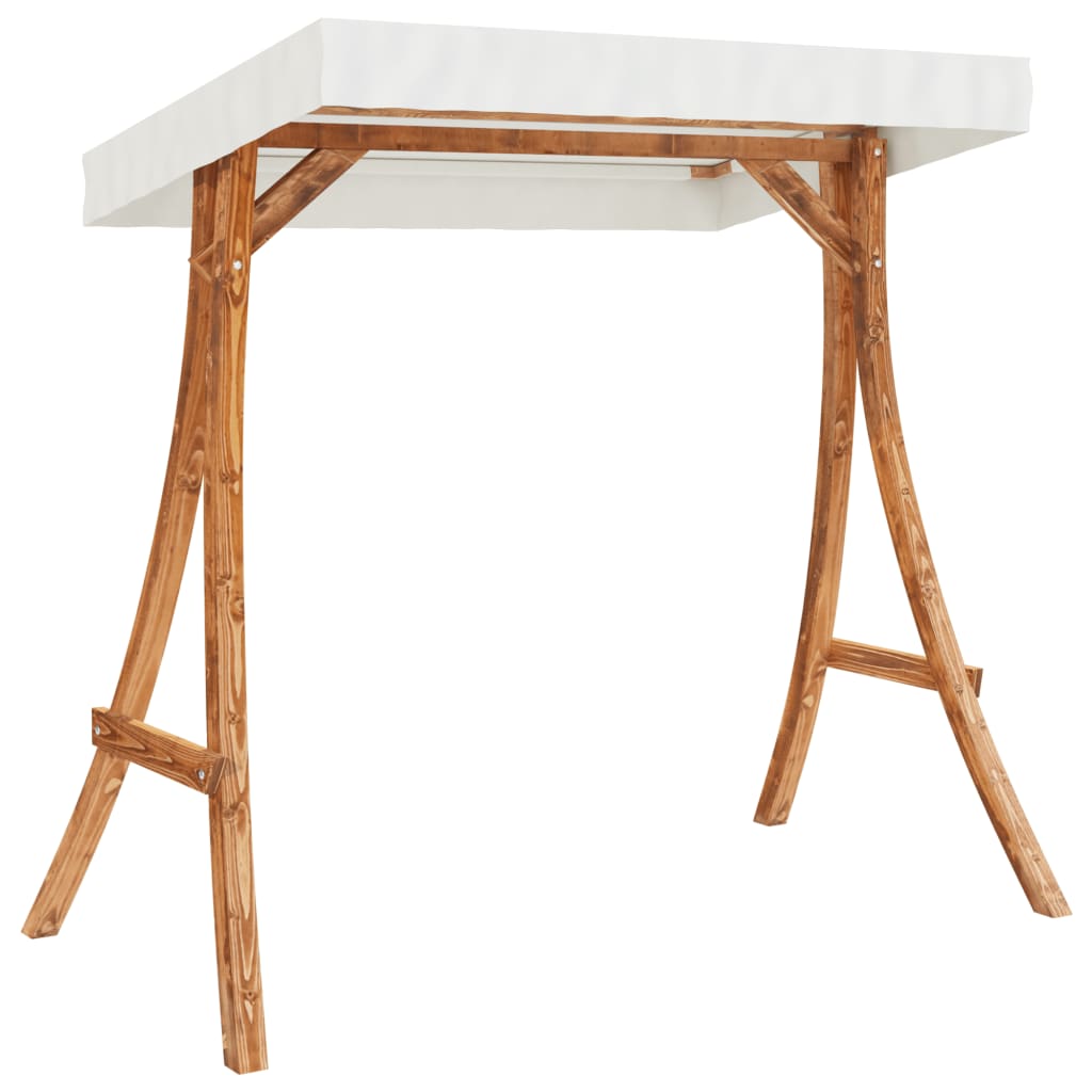 Schommelbed Met Luifel Vurenhout Met Teak Afwerking