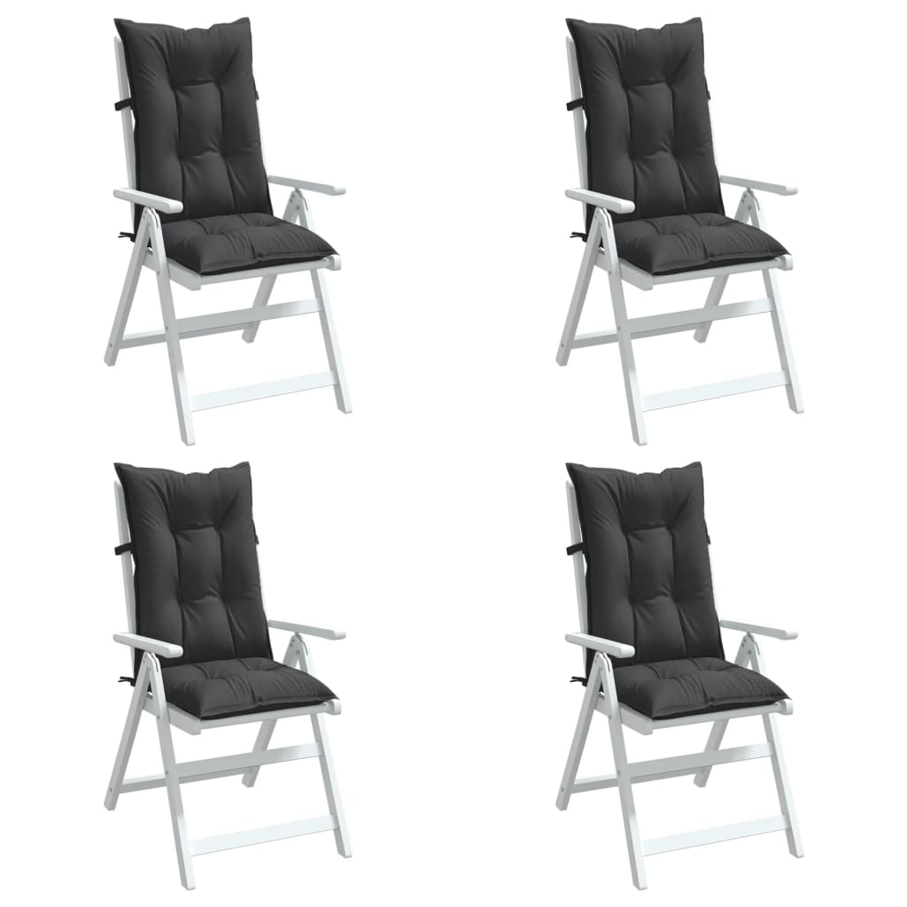 Set Hoge Rug Stoelkussens 4 St Polyester
