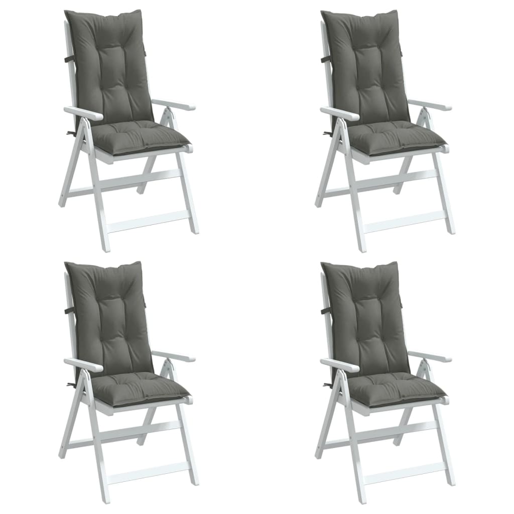 Set Hoge Rug Stoelkussens 4 St Polyester