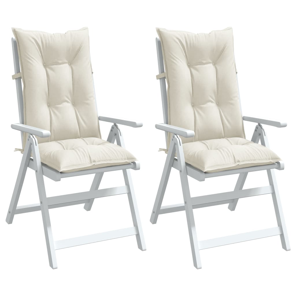 Set Hoge Rug Stoelkussens 4 St Polyester