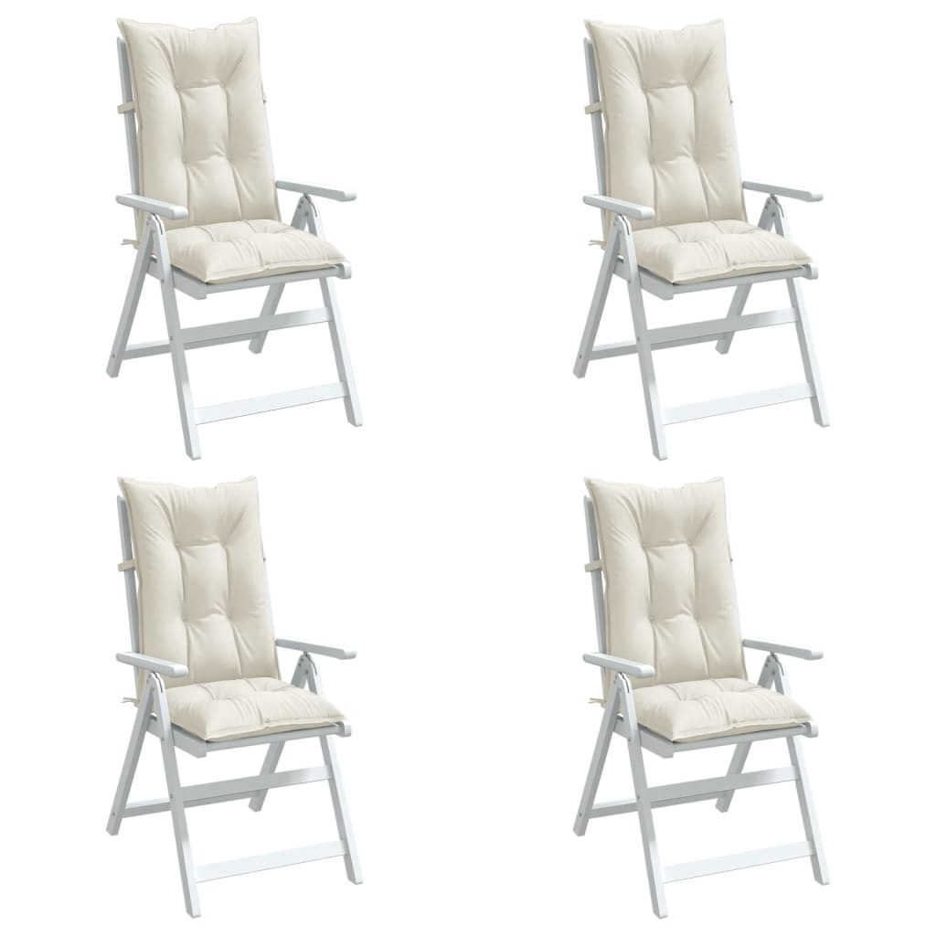 Set Hoge Rug Stoelkussens 4 St Polyester