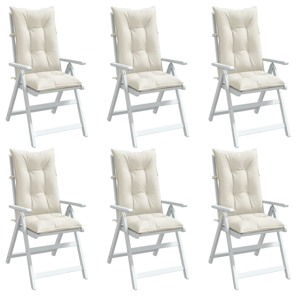 Set Hoge Rug Stoelkussens 4 St Polyester
