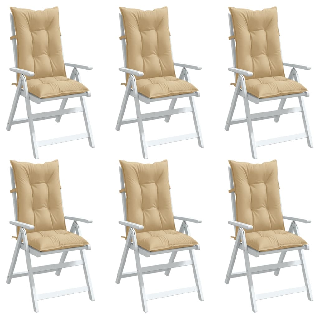 Set Hoge Rug Stoelkussens 4 St Polyester