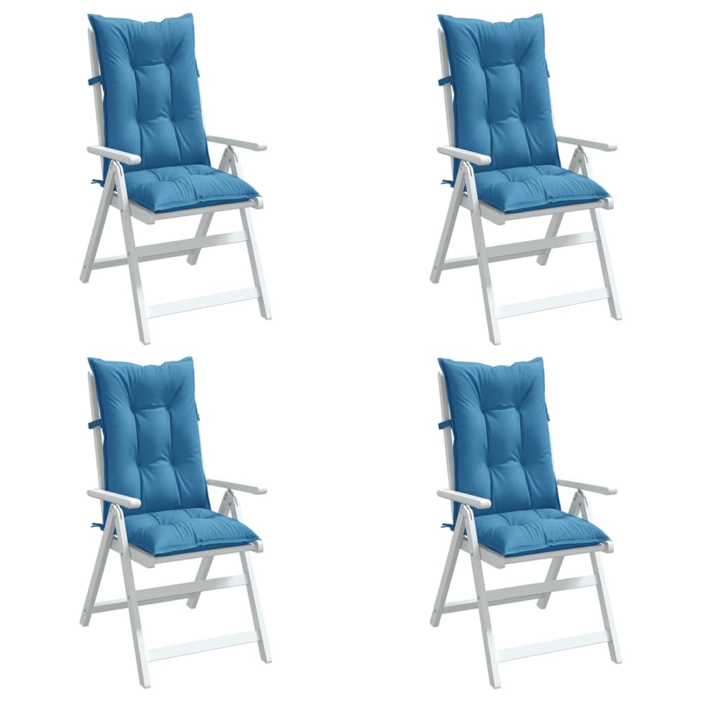 Set Hoge Rug Stoelkussens 4 St Polyester