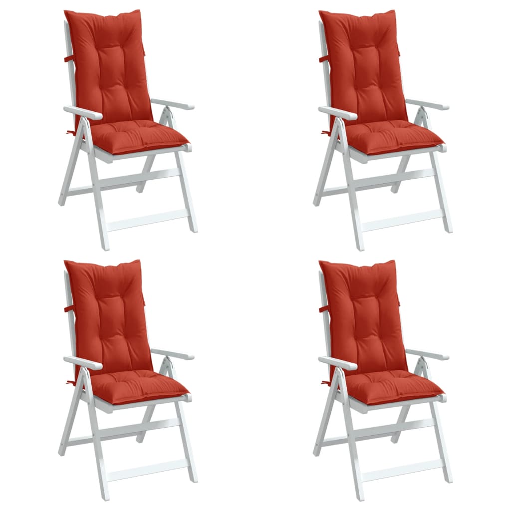 Set Hoge Rug Stoelkussens 4 St Polyester