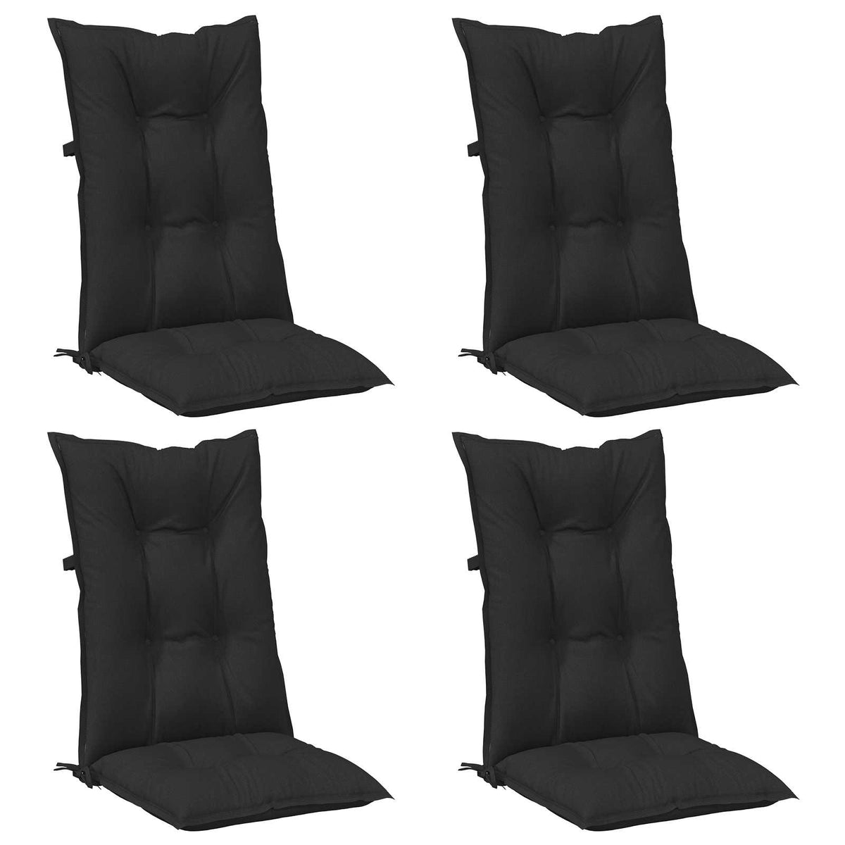 Set Hoge Rug Stoelkussens 4 St Polyester