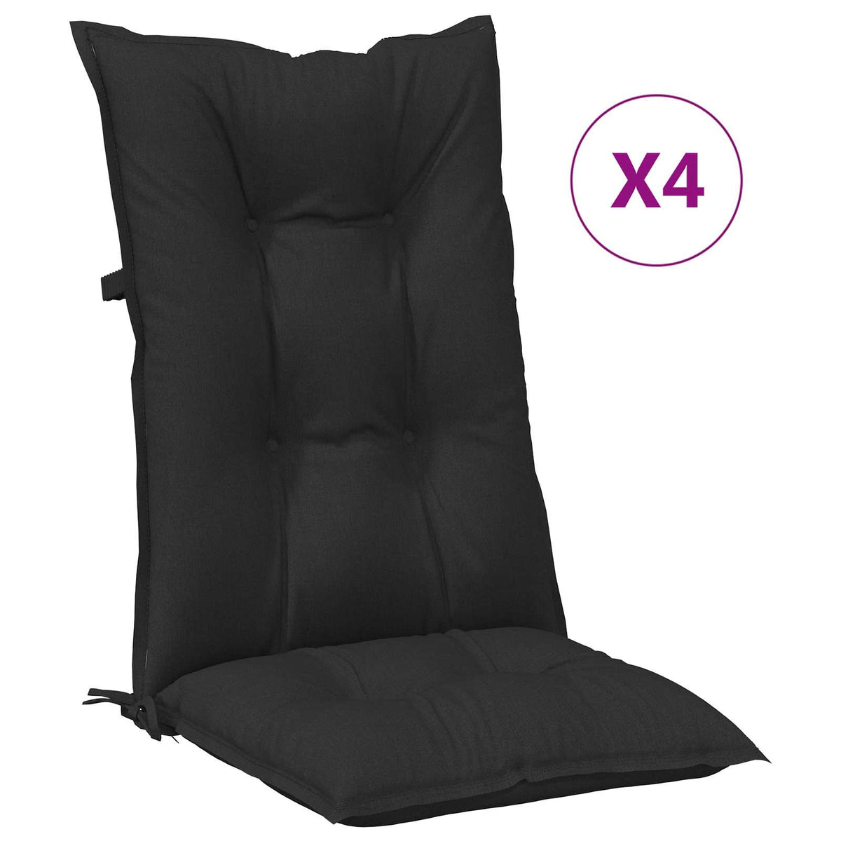 Set Hoge Rug Stoelkussens 4 St Polyester