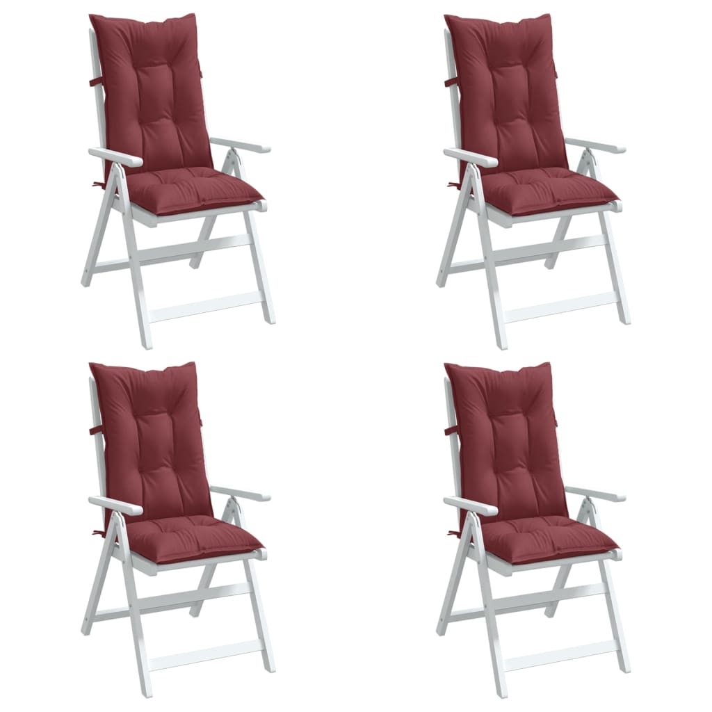 Set Hoge Rug Stoelkussens 4 St Polyester