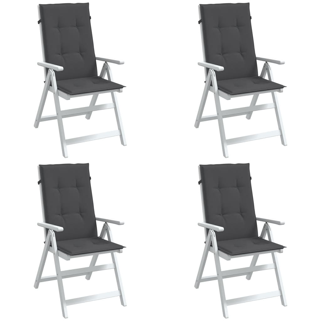 Set Hoge Rug Stoelkussens 4 St Polyester