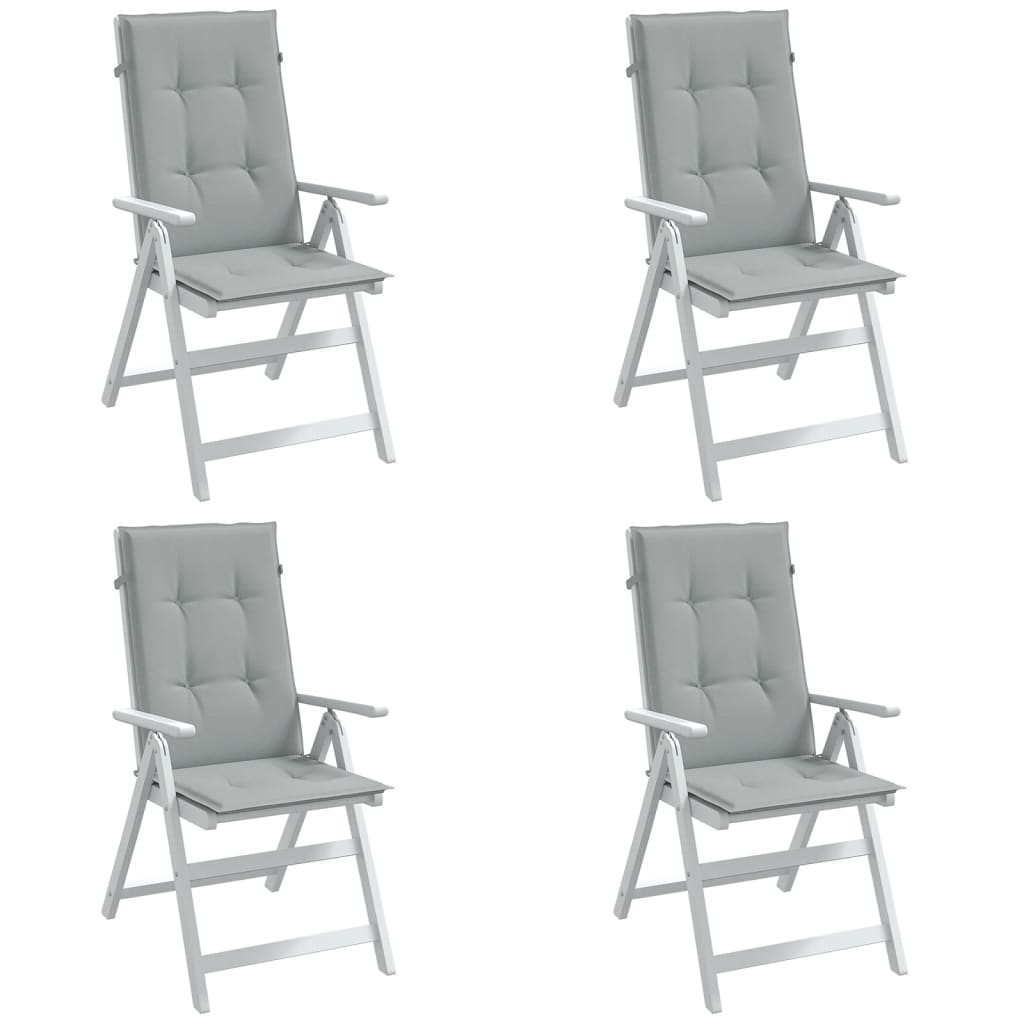 Set Hoge Rug Stoelkussens 4 St Polyester