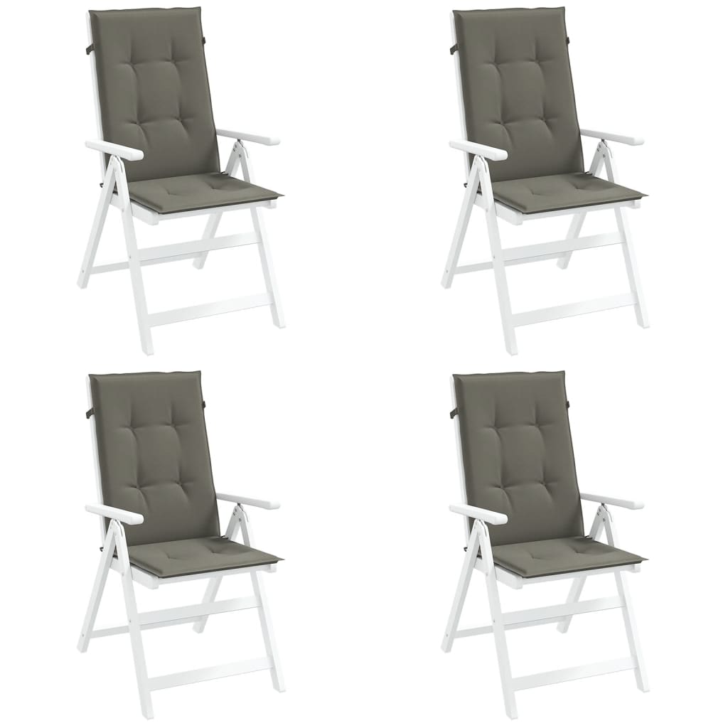 Set Hoge Rug Stoelkussens 4 St Polyester