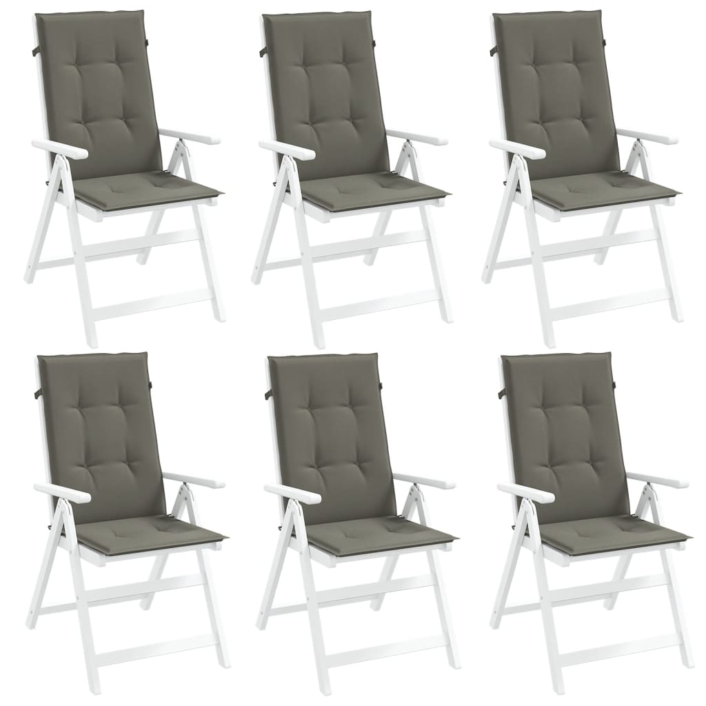 Set Hoge Rug Stoelkussens 4 St Polyester