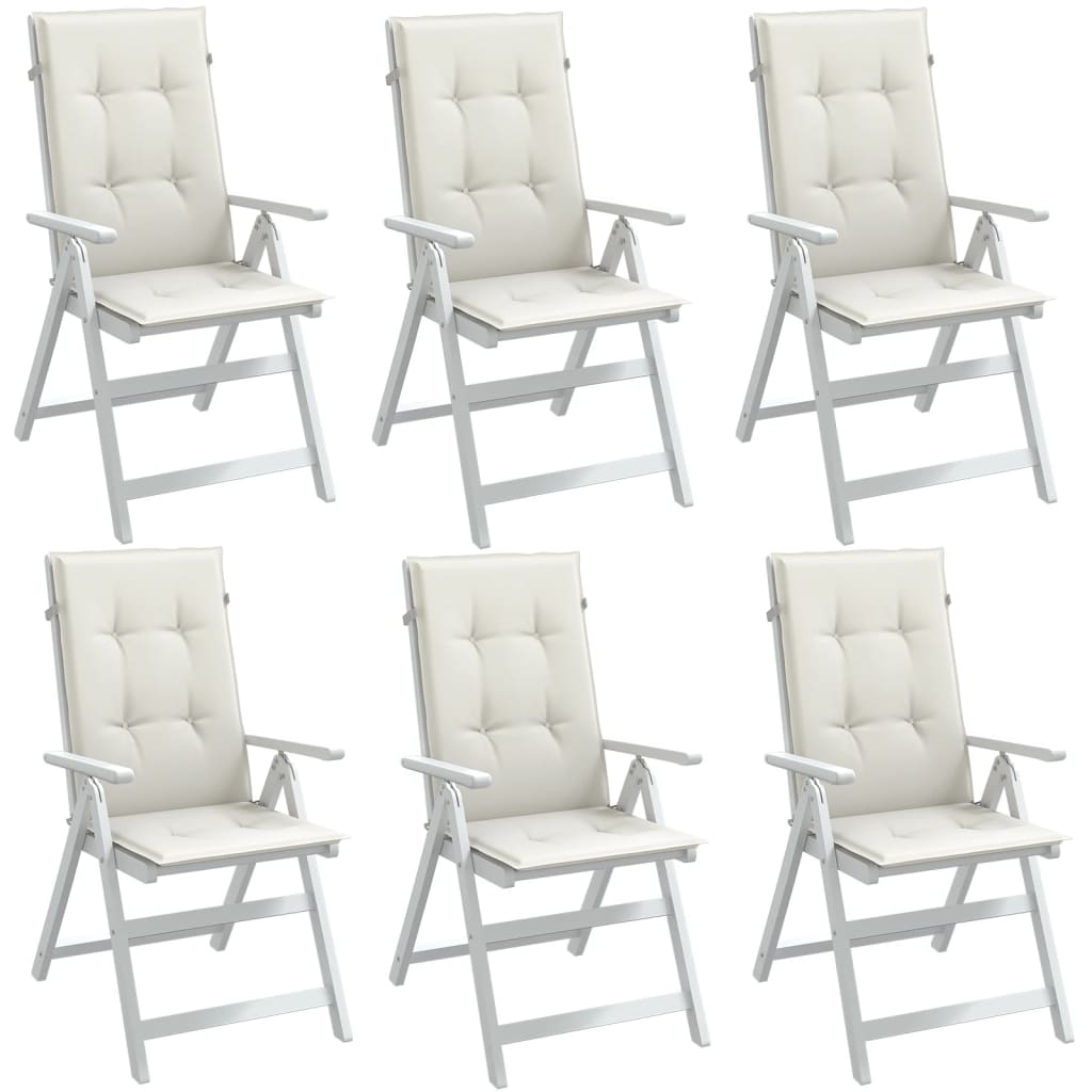 Set Hoge Rug Stoelkussens 4 St Polyester
