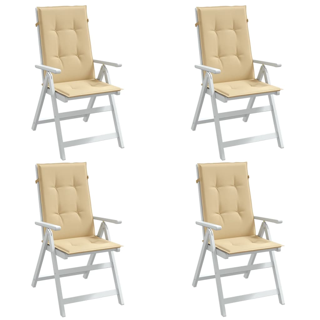 Set Hoge Rug Stoelkussens 4 St Polyester