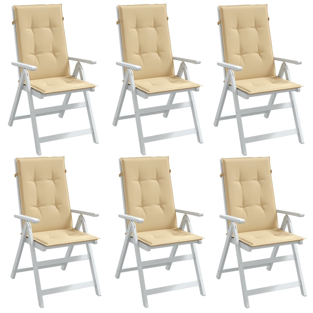 Set Hoge Rug Stoelkussens 4 St Polyester